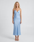Celeste | V-Neck Satin-Look Midi Dress