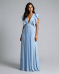 Tessa | Ruffled Sleeve & Neckline Maxi Dress