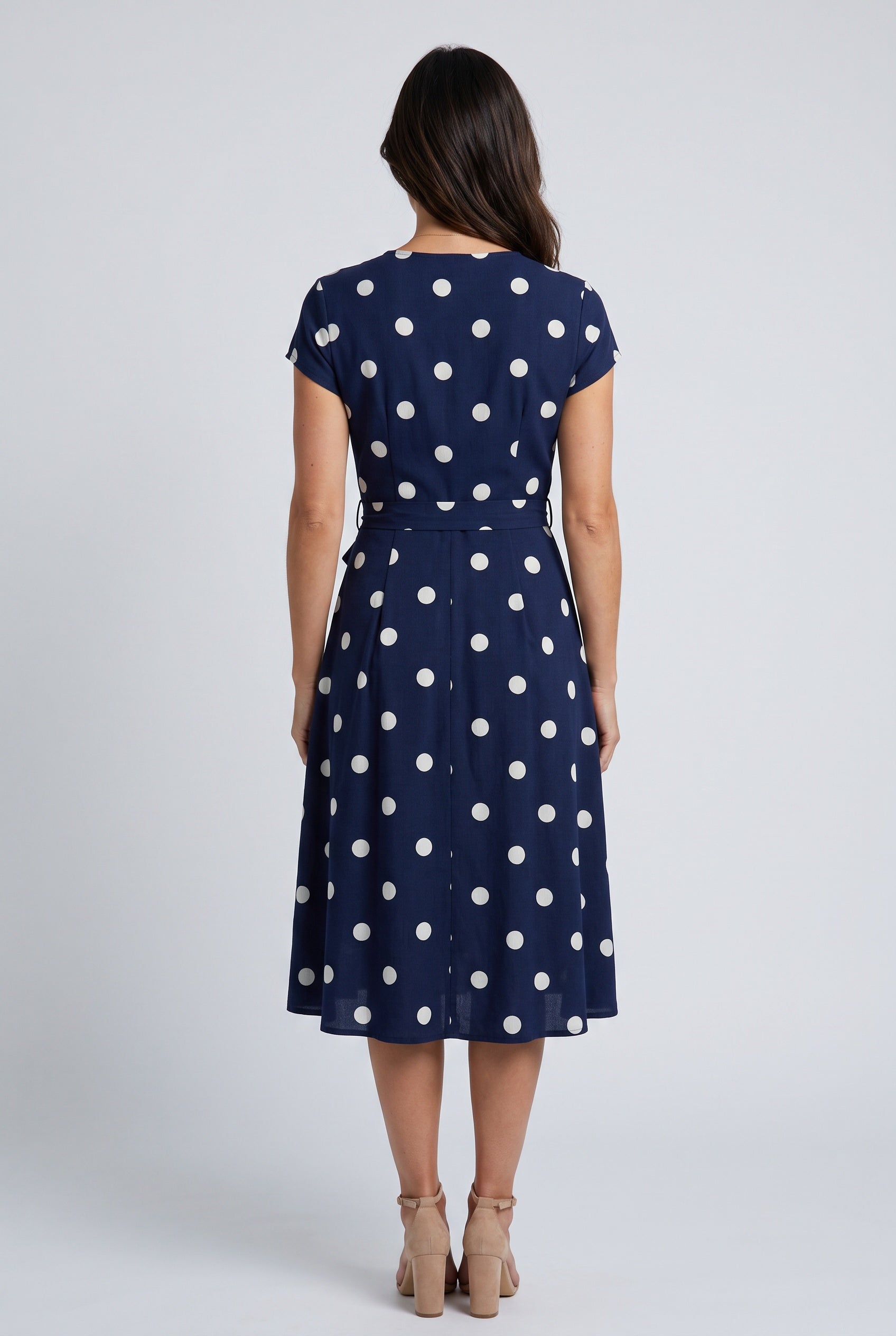Xenia | Polka Dot Wrap Midi Dress