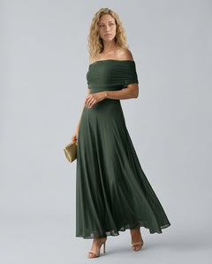 Marley | Off-Shoulder Draped Midi Dress