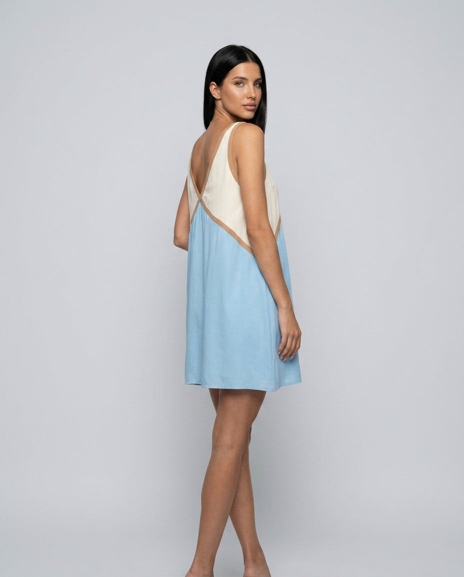 Talia | Contrasting Low-Back Mini Dress