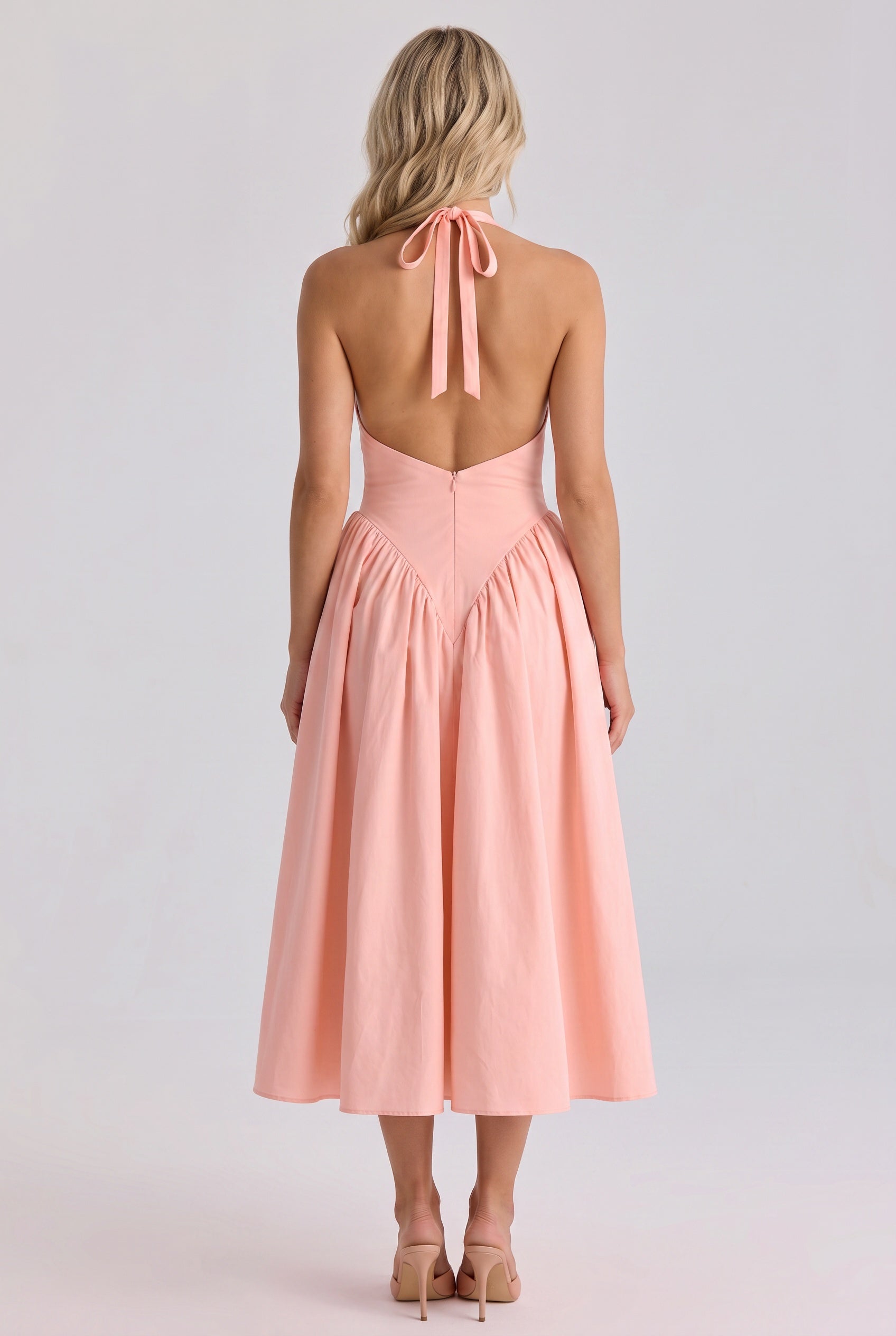 Fernanda | Halter Neck Full Skirt Midi Sundress