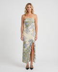 Madelyn | Strapless Floral Print Maxi Dress