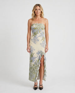 Madelyn | Strapless Floral Print Maxi Dress