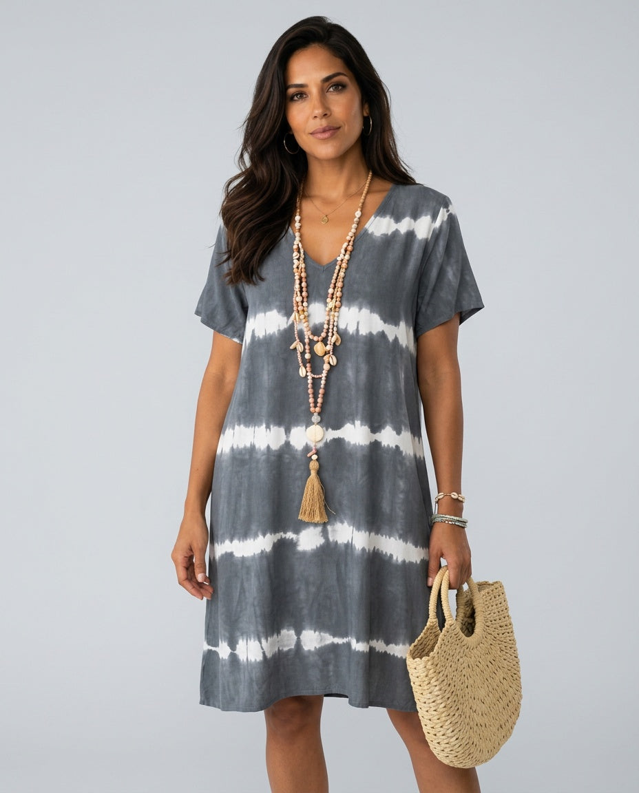 Leona | Short Sleeve Tie-Dye T-Shirt Dress