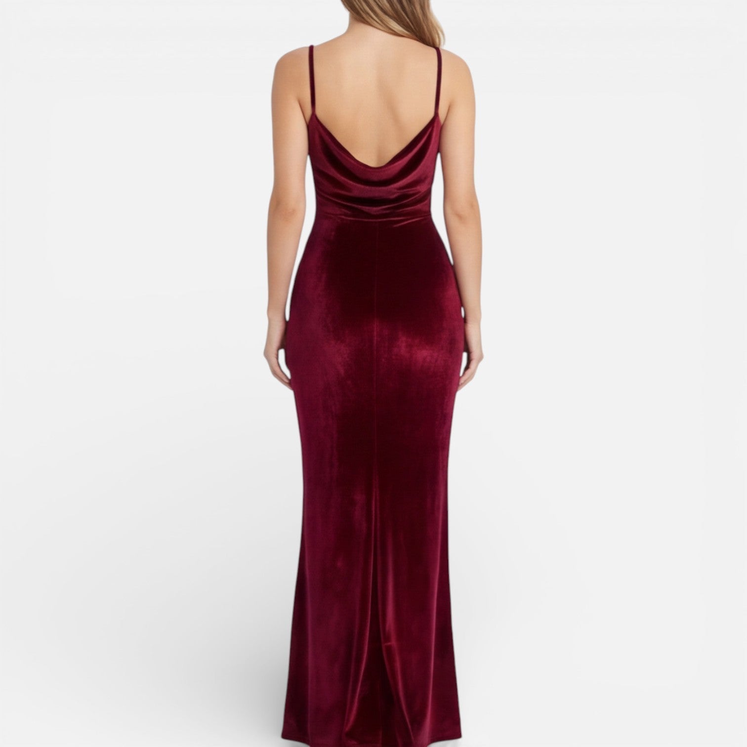 Darya | Slim Fit High Slit Velvet Maxi Dress
