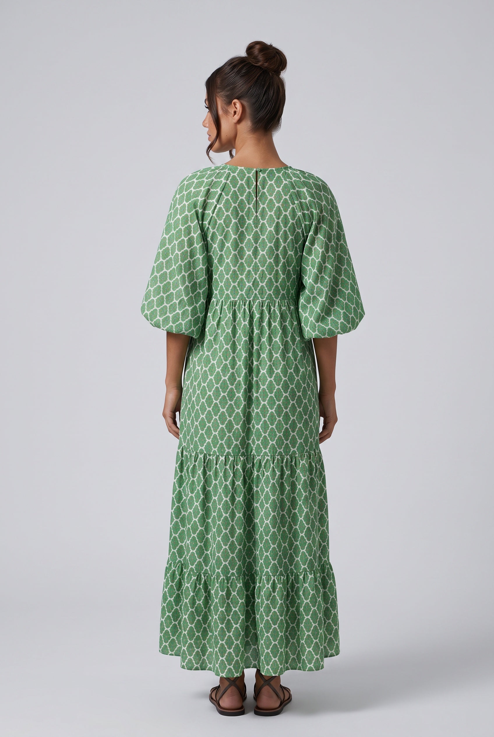 Josephine | Patterned Long Sleeve Maxi Dress