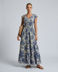 Seraphina | Cap Sleeve V-Neck Bohemian Maxi Dress