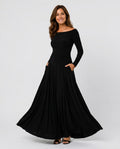 Anouk | Draped Long Sleeve Maxi Dress