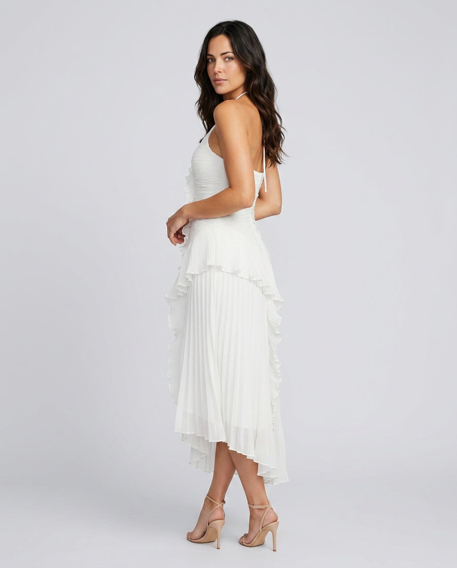 Fiorelle | Ruffle Pleated Maxi Dress