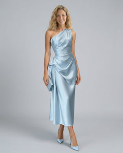 Selene | One Shoulder Satin Midi