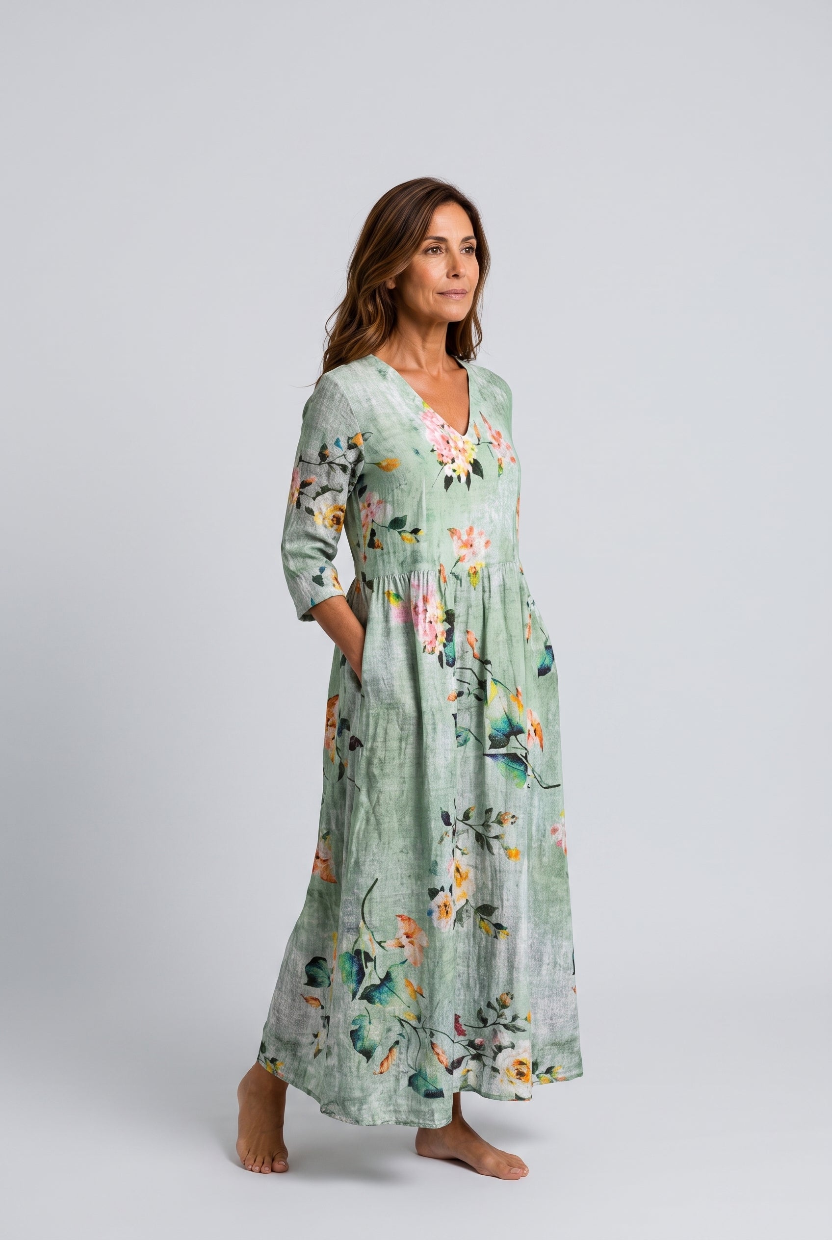 Isolde | Floral V-Neck Maxi Dress