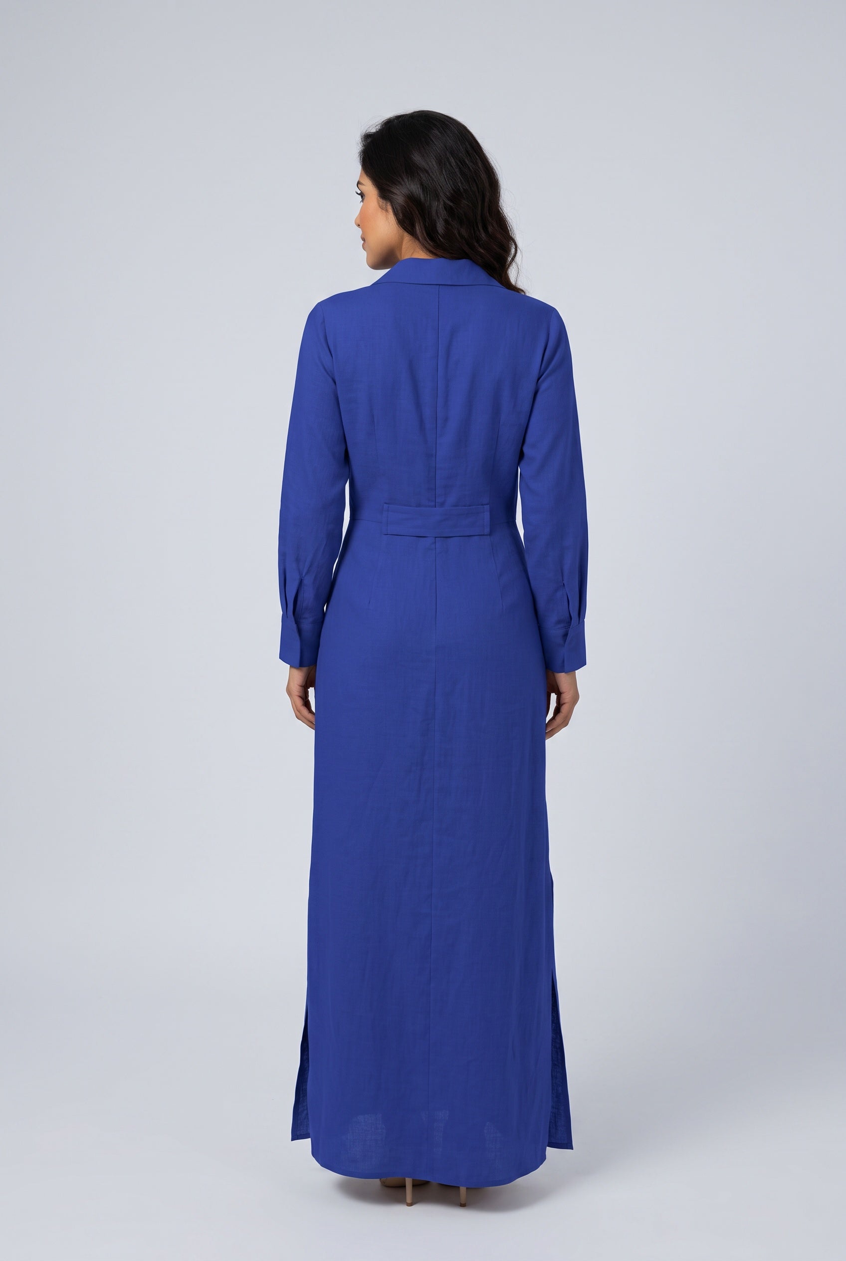 Verity | V-Neck Linen-Blend Maxi Dress