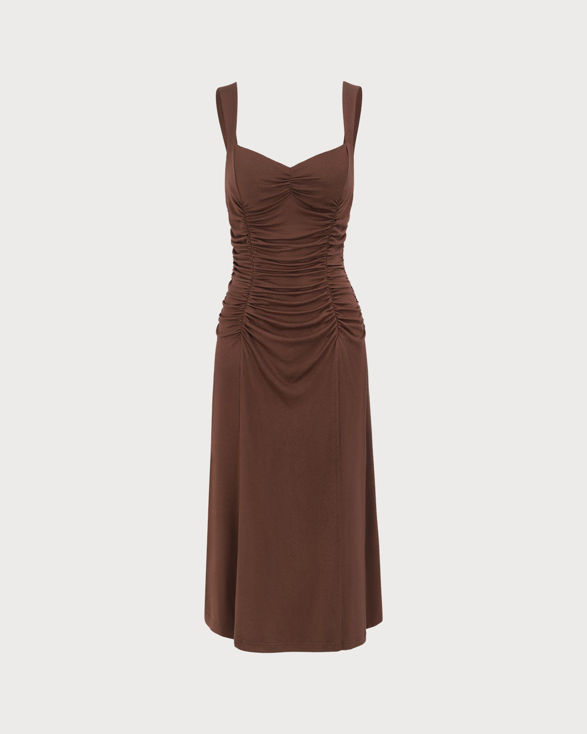 Paige | Ruched Knit Spaghetti Strap Midi Dress