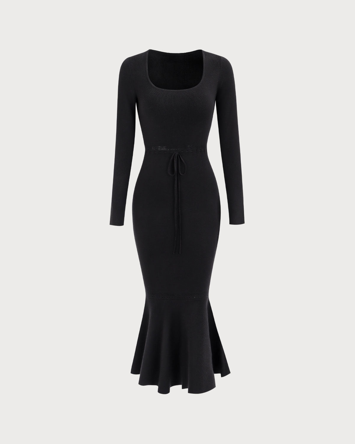 Cleona | Square Neck Mermaid Sweater Maxi Dress