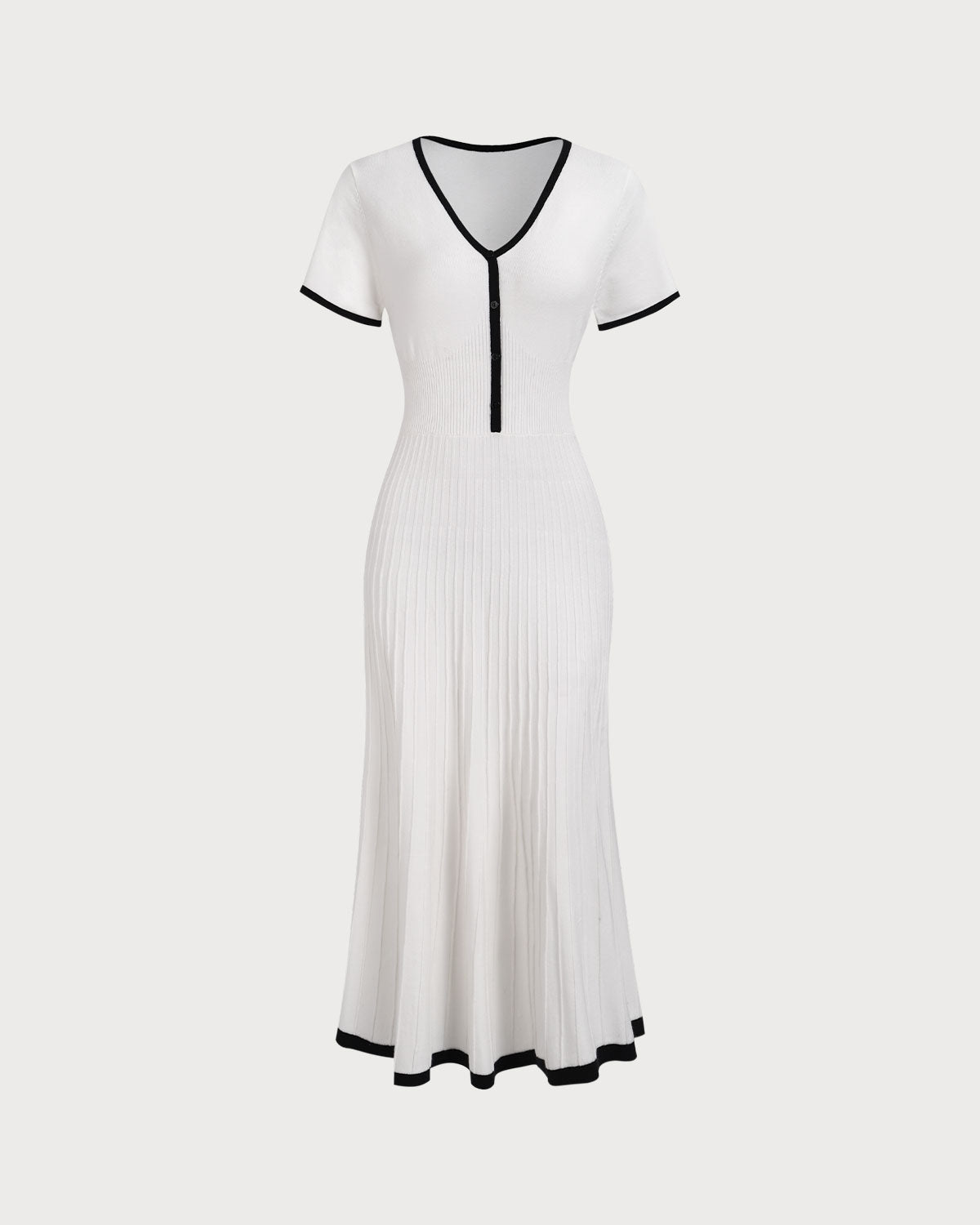 Mabel | Contrast Knit Sweater Midi Dress