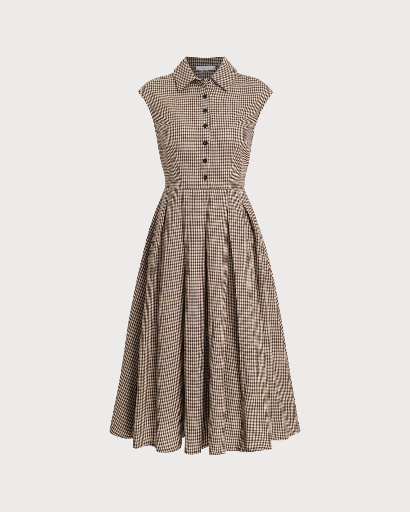 Harriet | Plaid Button Pleated Midi Dress