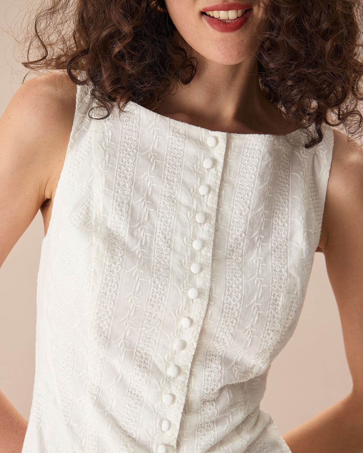 Soraya | Boat Neck Jacquard Mini Dress