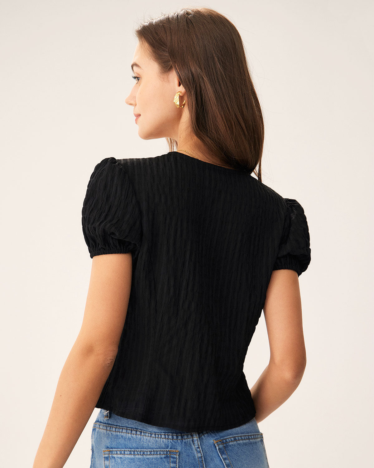 Anais | Jacquard Lace Button Blouse
