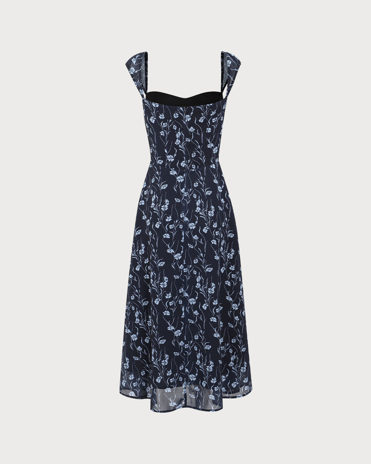Margot | Floral Sweetheart Midi Dress