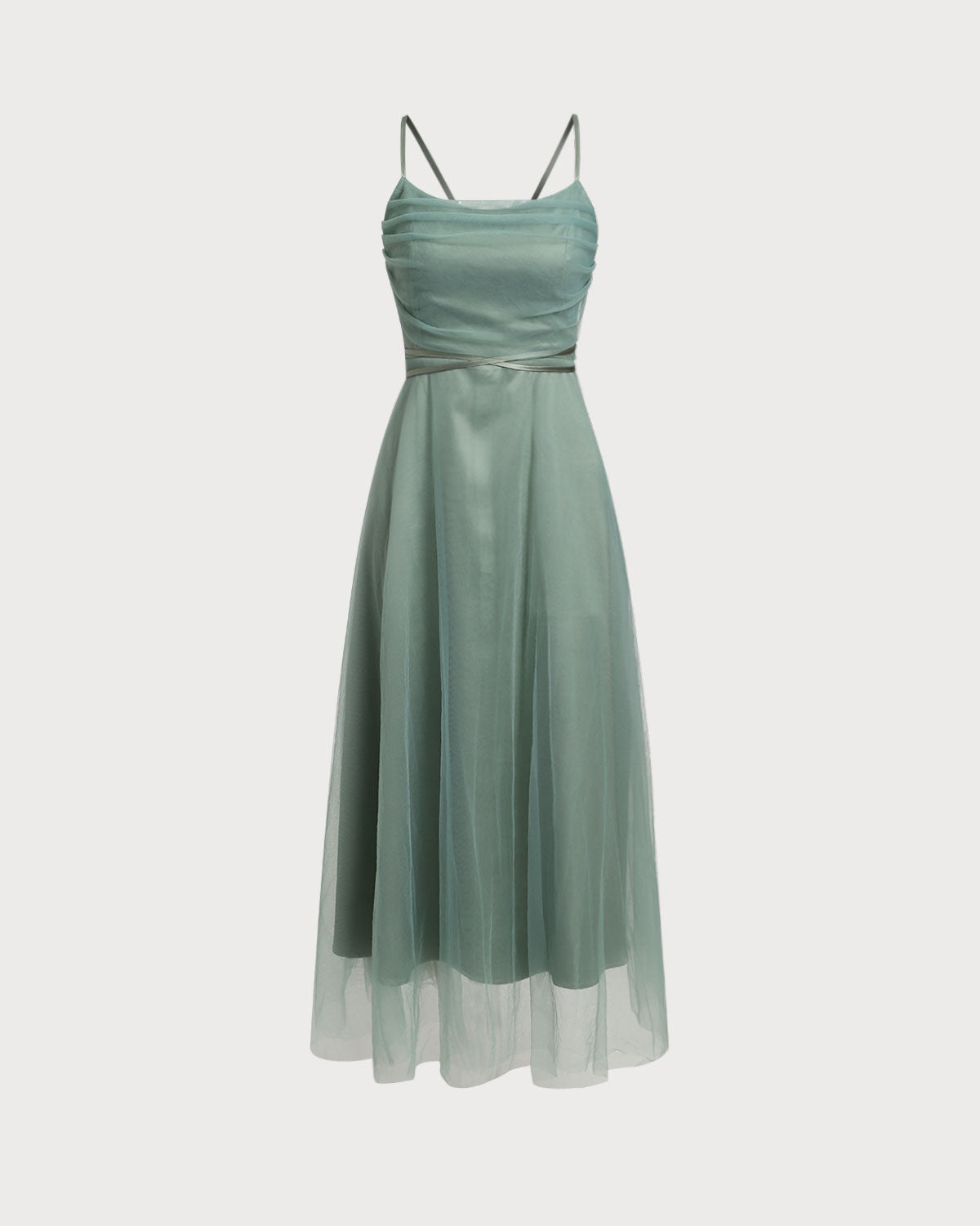 Kira | Spaghetti Strap Mesh Flowy Midi Dress