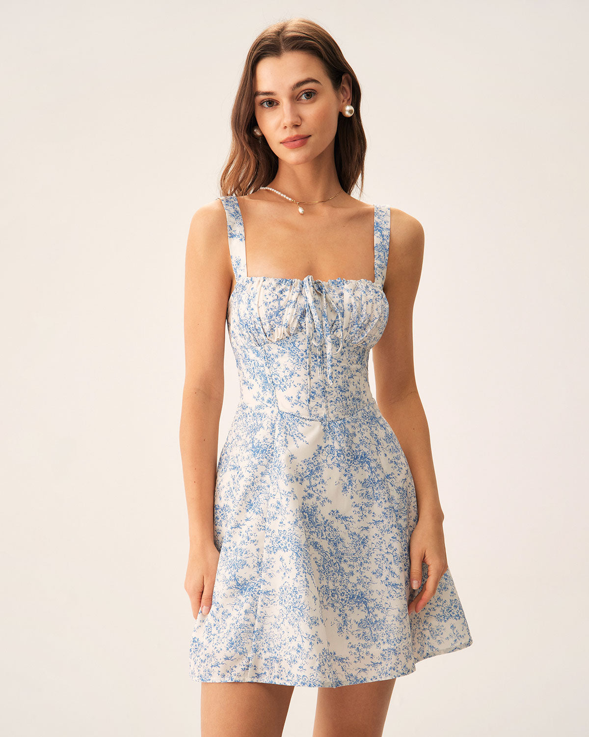 Edda | Floral Ruched Corset Mini Dress