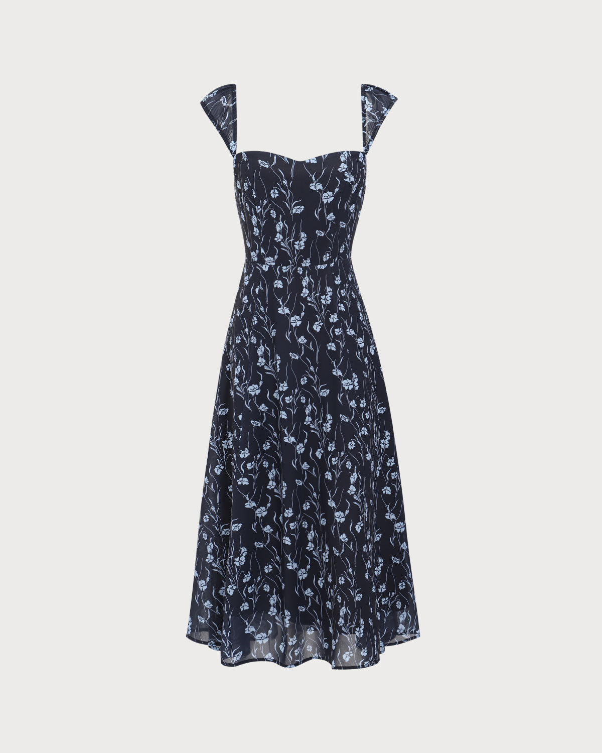 Margot | Floral Sweetheart Midi Dress
