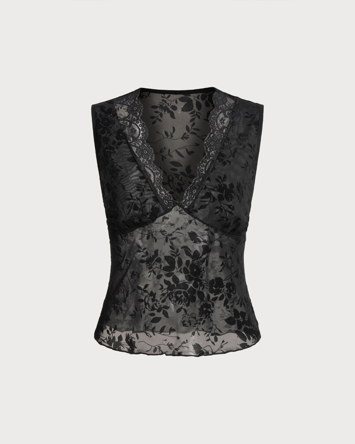 Sienna | Lace-Trim V-Neck Tank Top