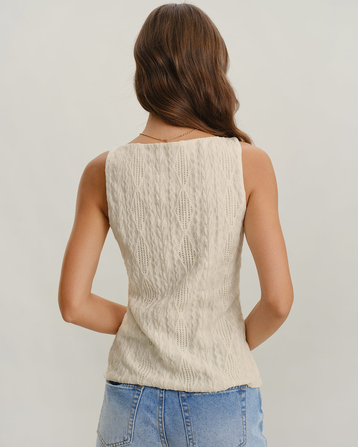 Esme | Boat Neck Button Tank Top