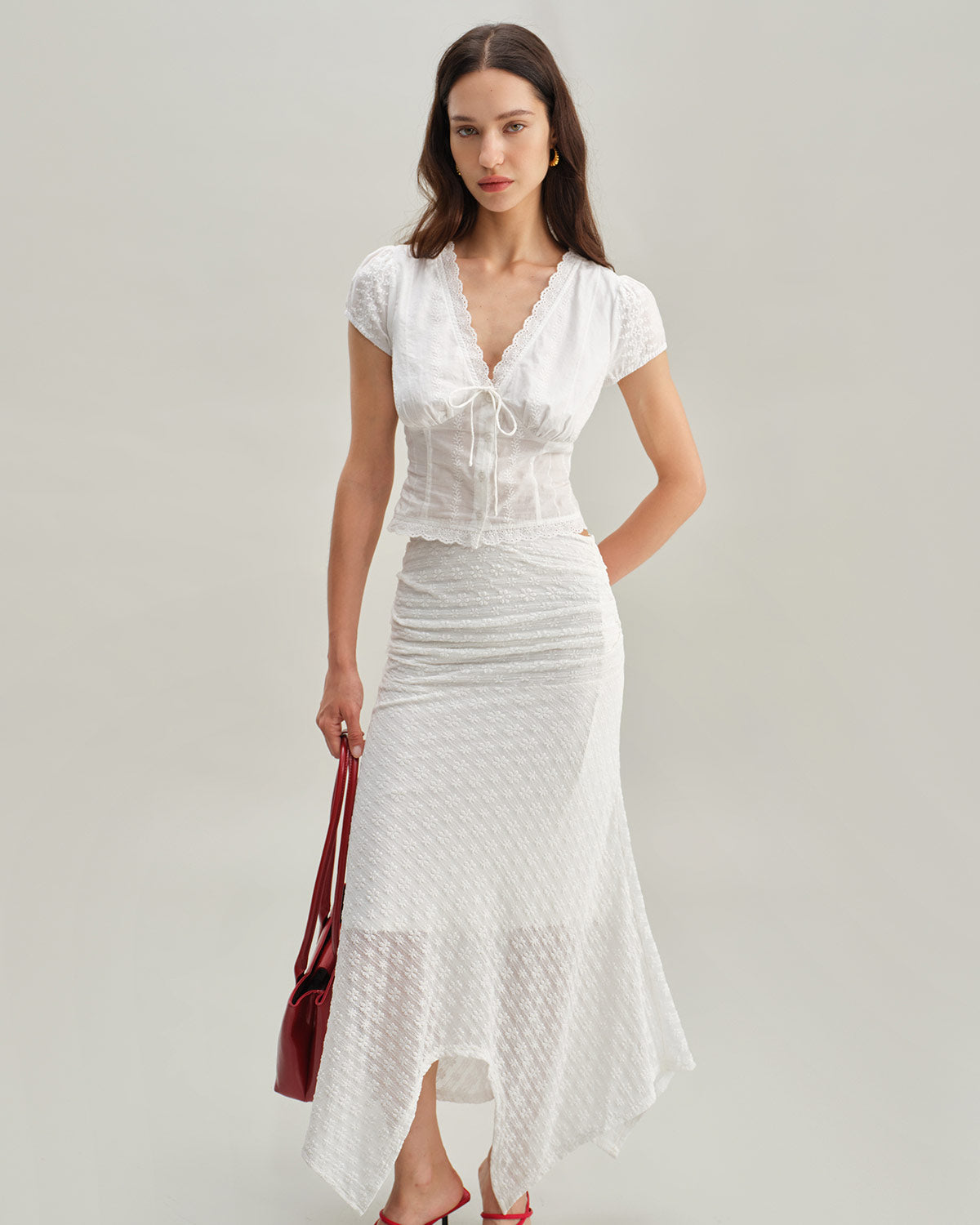 Edith | Cap Sleeve Textured Blouse