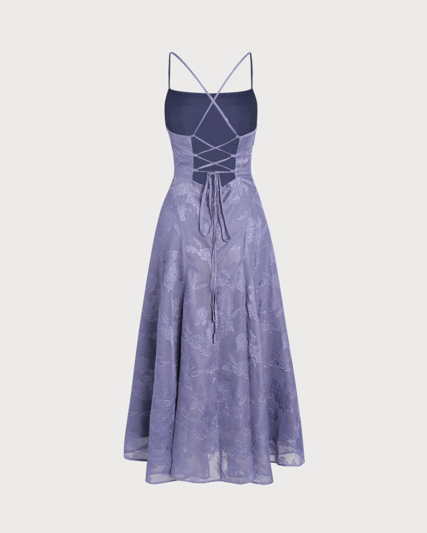 Sylvie | Spaghetti Strap Jacquard Slip Maxi Dress