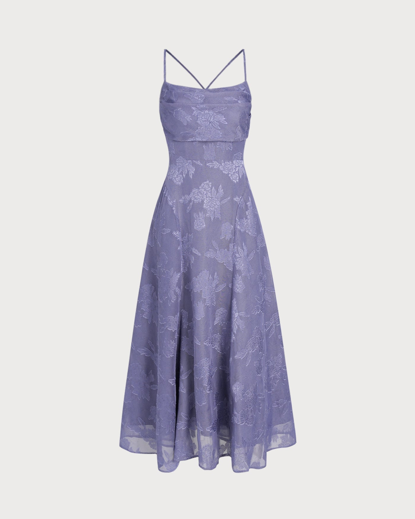 Sylvie | Spaghetti Strap Jacquard Slip Maxi Dress