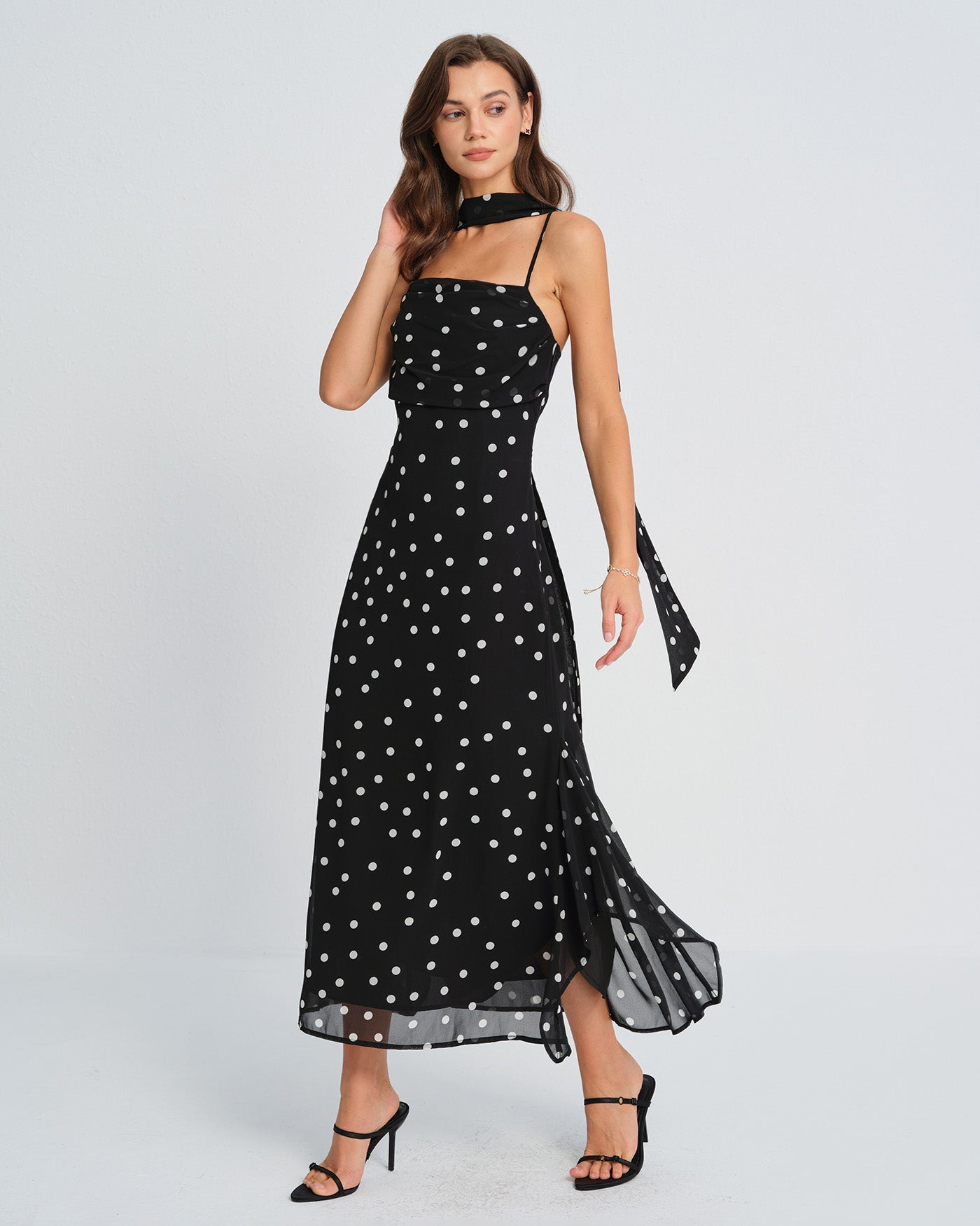 Simone | Polka Dot Slip Maxi Dress