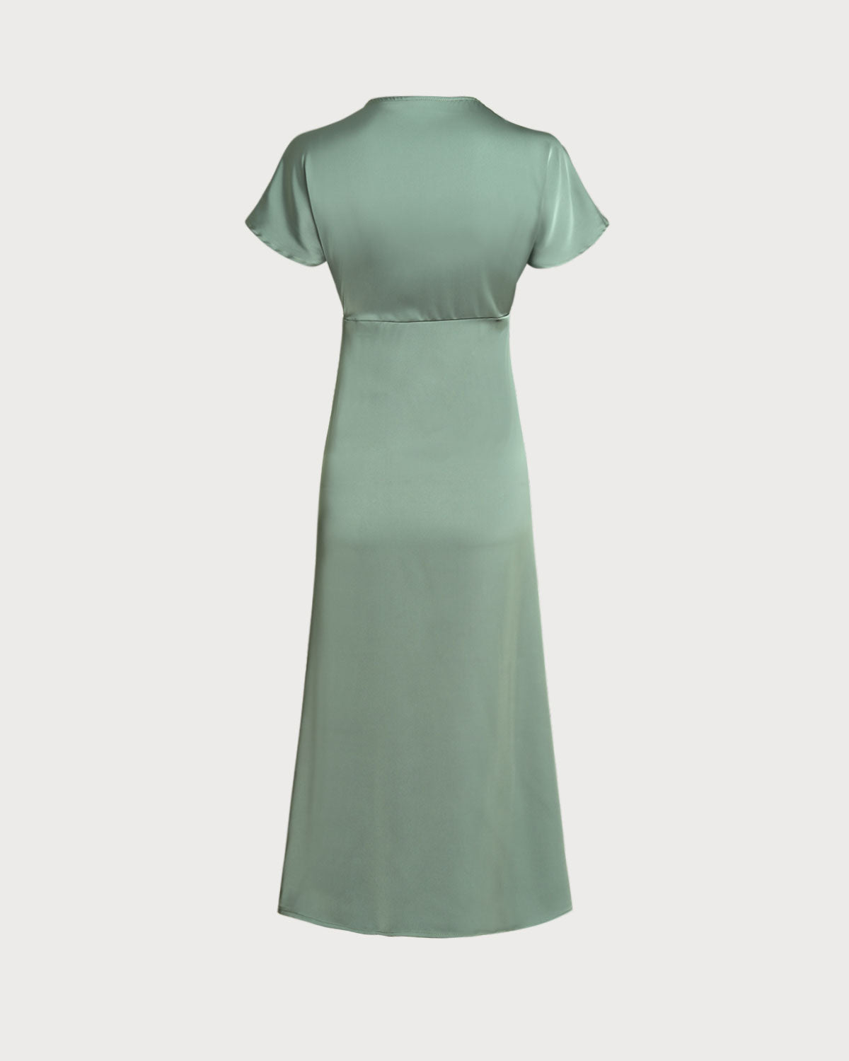 Una | V-Neck Satin-Look A-Line Midi Dress