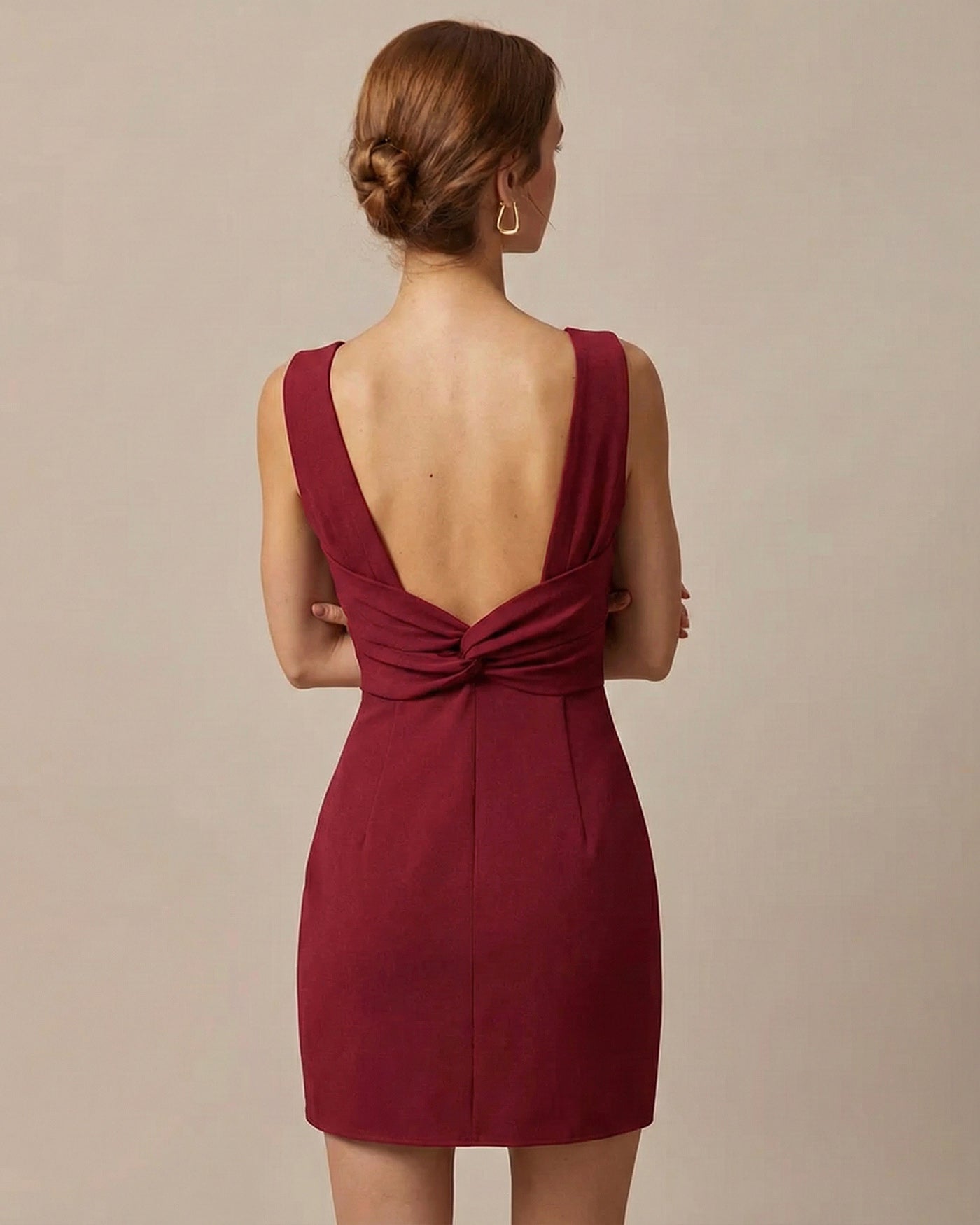 Willa | Backless Boat Neck Cocktail Mini Dress