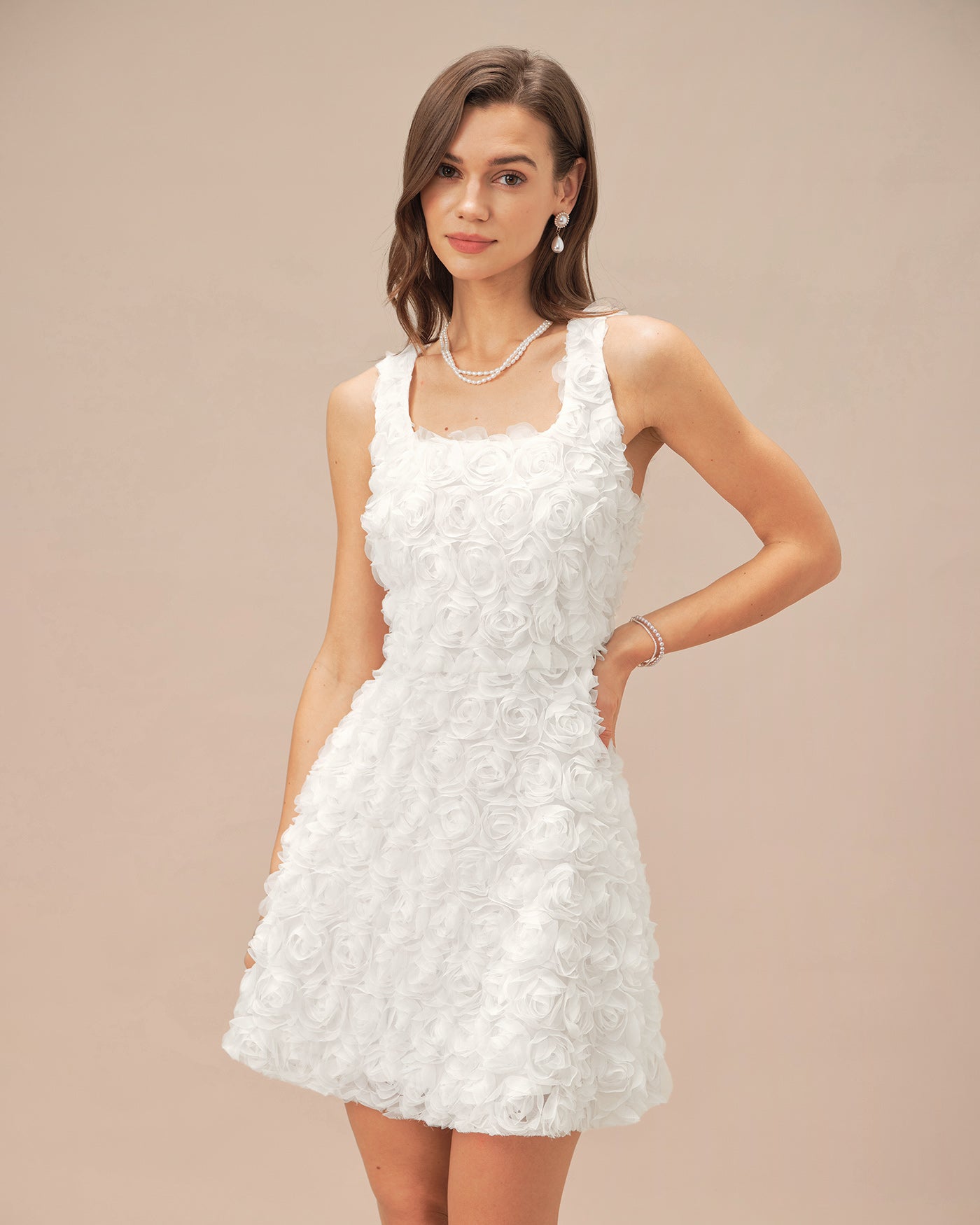 Helena | Floral Square Neck A-Line Mini Dress