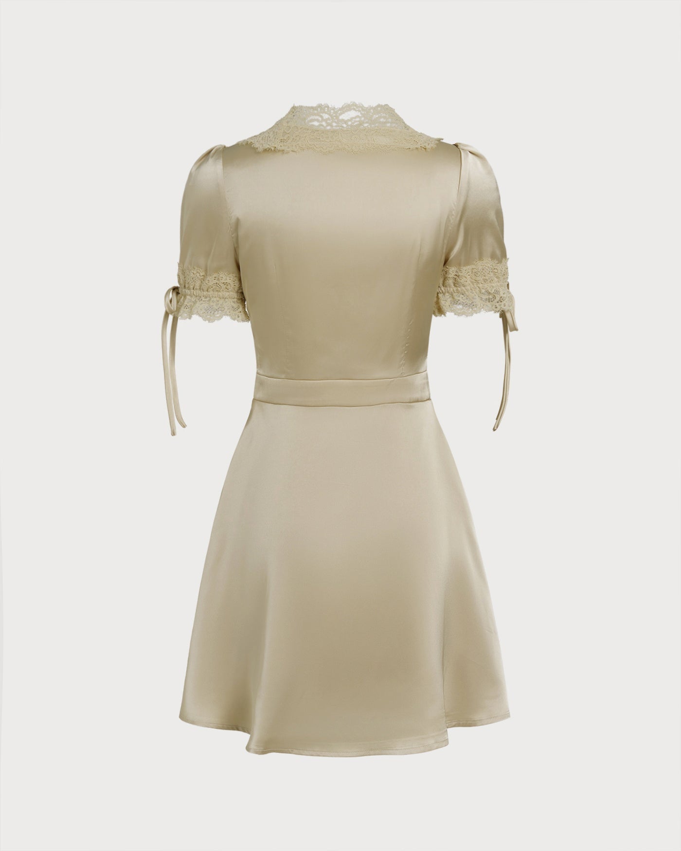 Serene | V-Neck Lace Satin Mini Dress