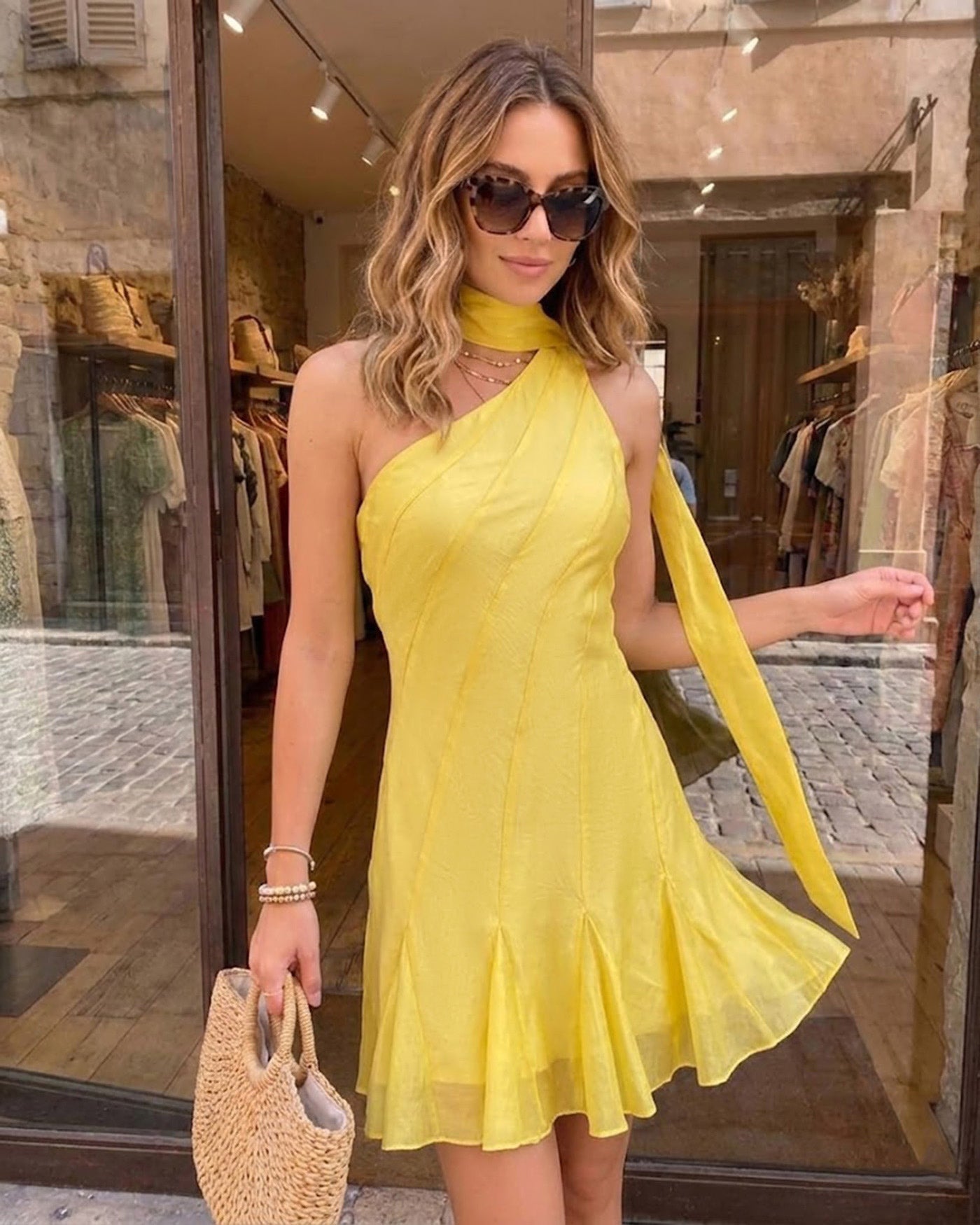 Juliette | One-Shoulder Sleeveless Mini Dress