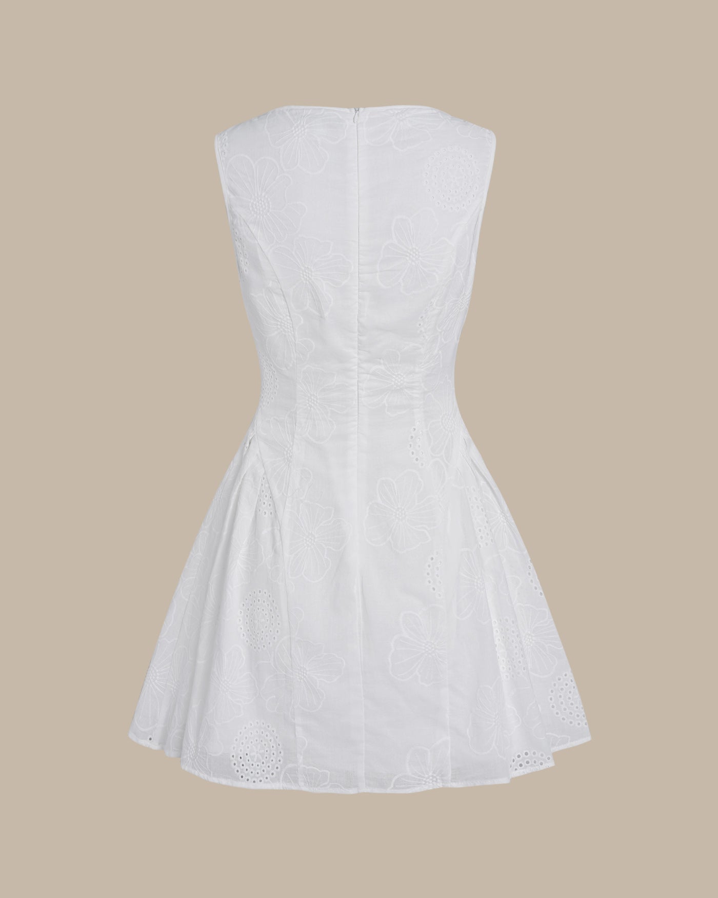 Ottilie | White Floral Textured Mini Dress