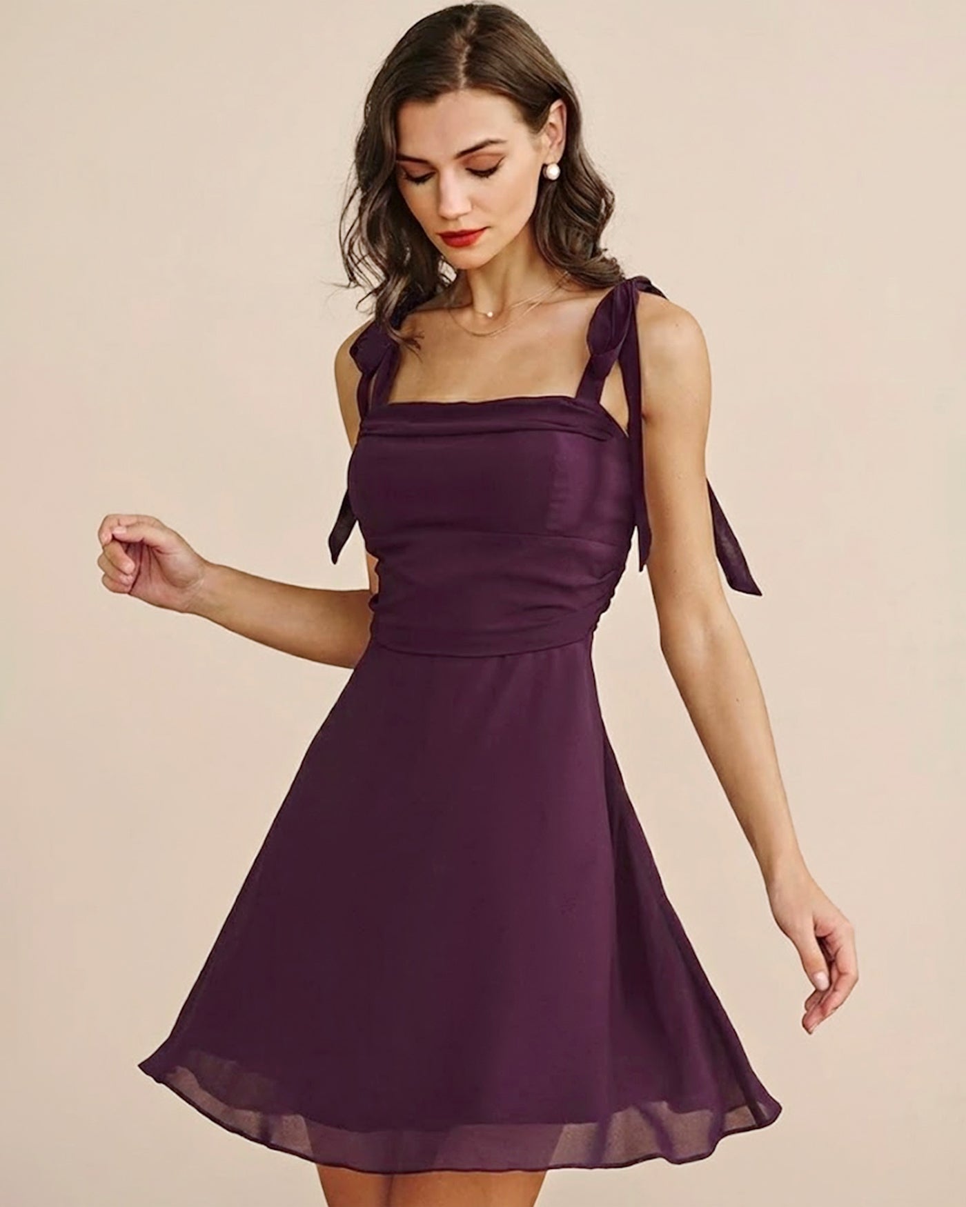 Cleo | Tie Strap Chiffon Mini Dress