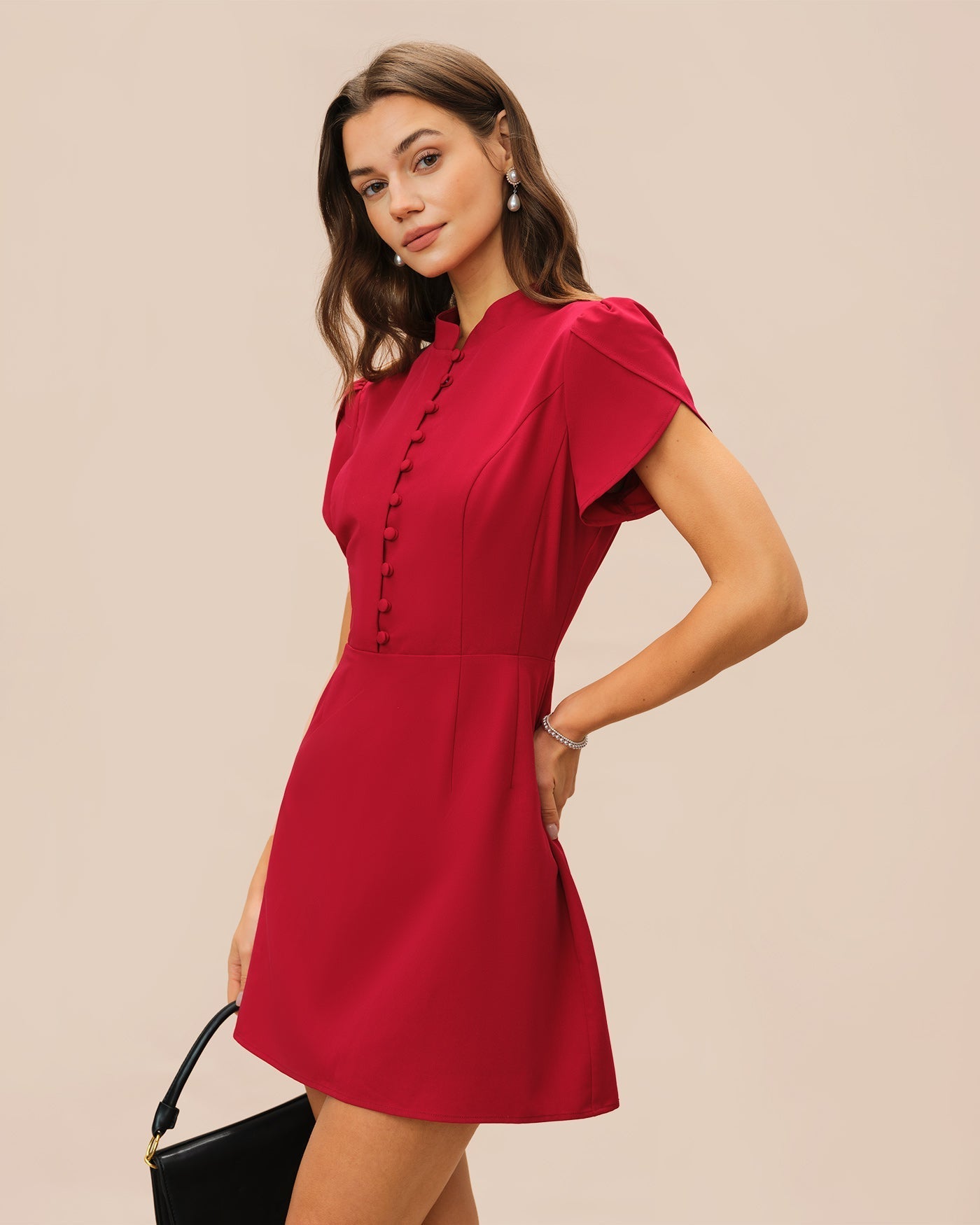 Raia | Petal Sleeve Cocktail Mini Dress