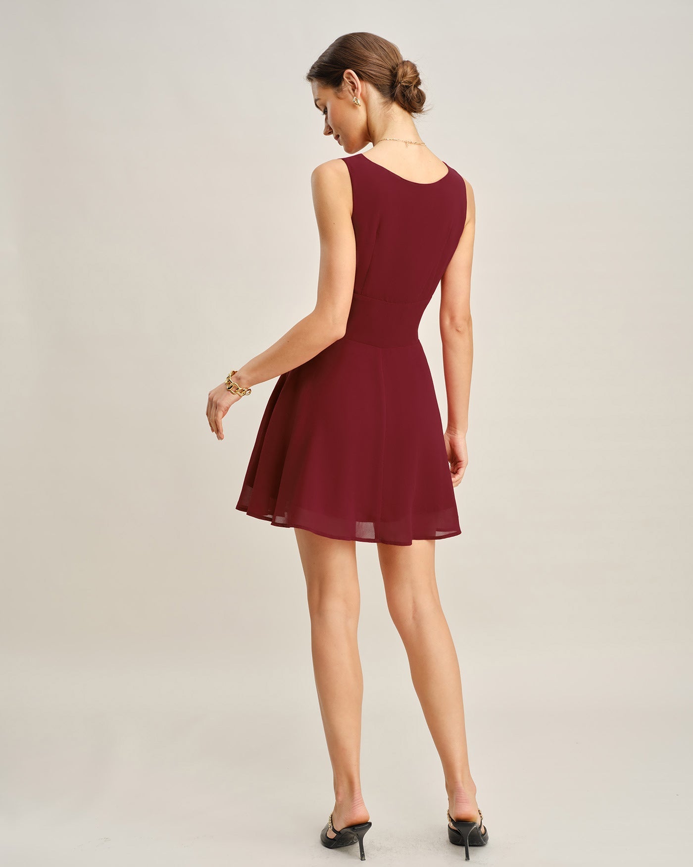 Zara | Boat Neck Pleated Mini Dress