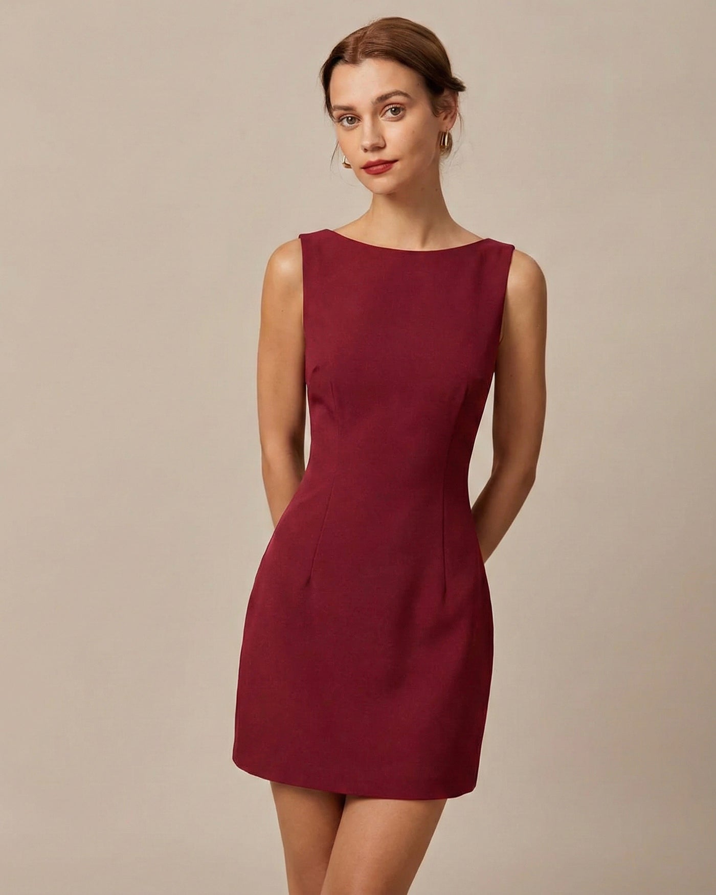 Willa | Backless Boat Neck Cocktail Mini Dress