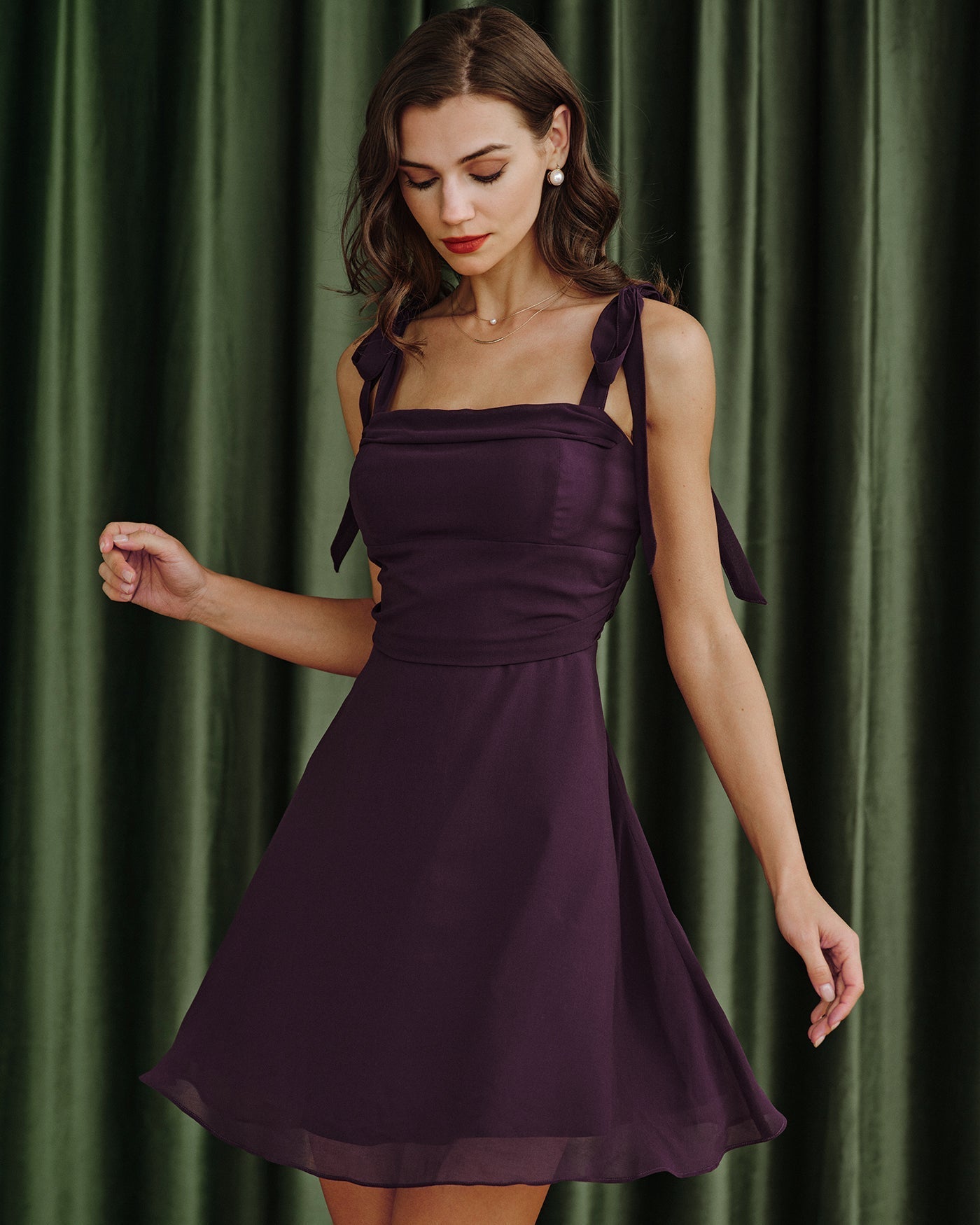 Cleo | Tie Strap Chiffon Mini Dress