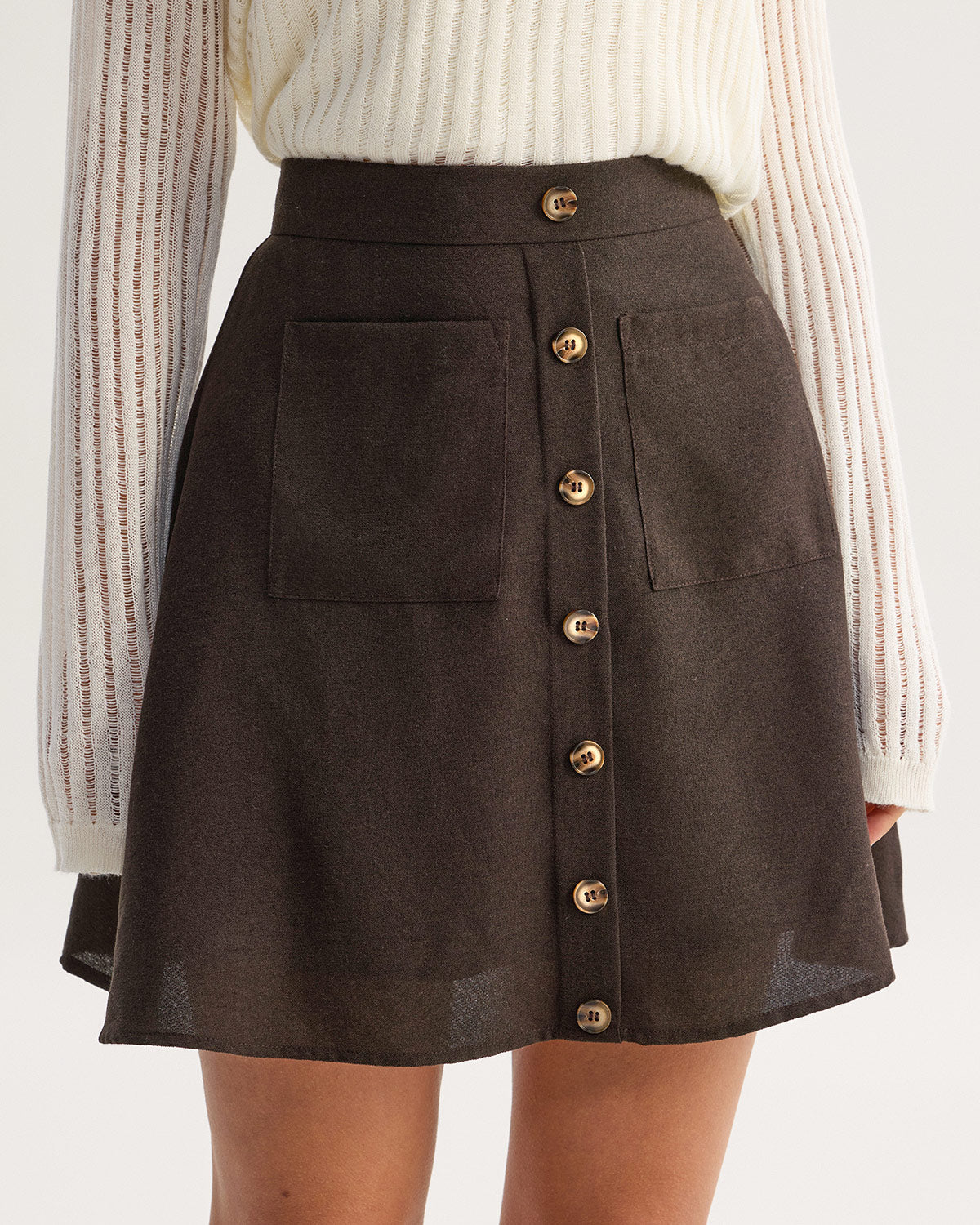 Willa | High Waisted Pocket Midi Skirt