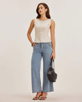 Priya | Sleeveless Boat Neck Button Vest