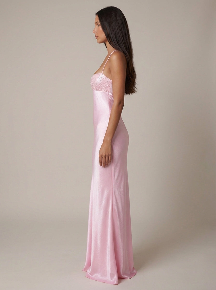 Delaney | Satin Halter Maxi Dress