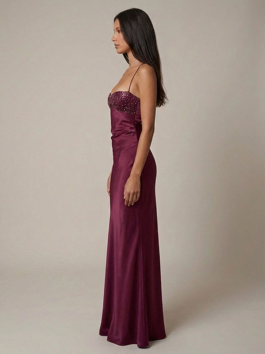 Delaney | Satin Halter Maxi Dress