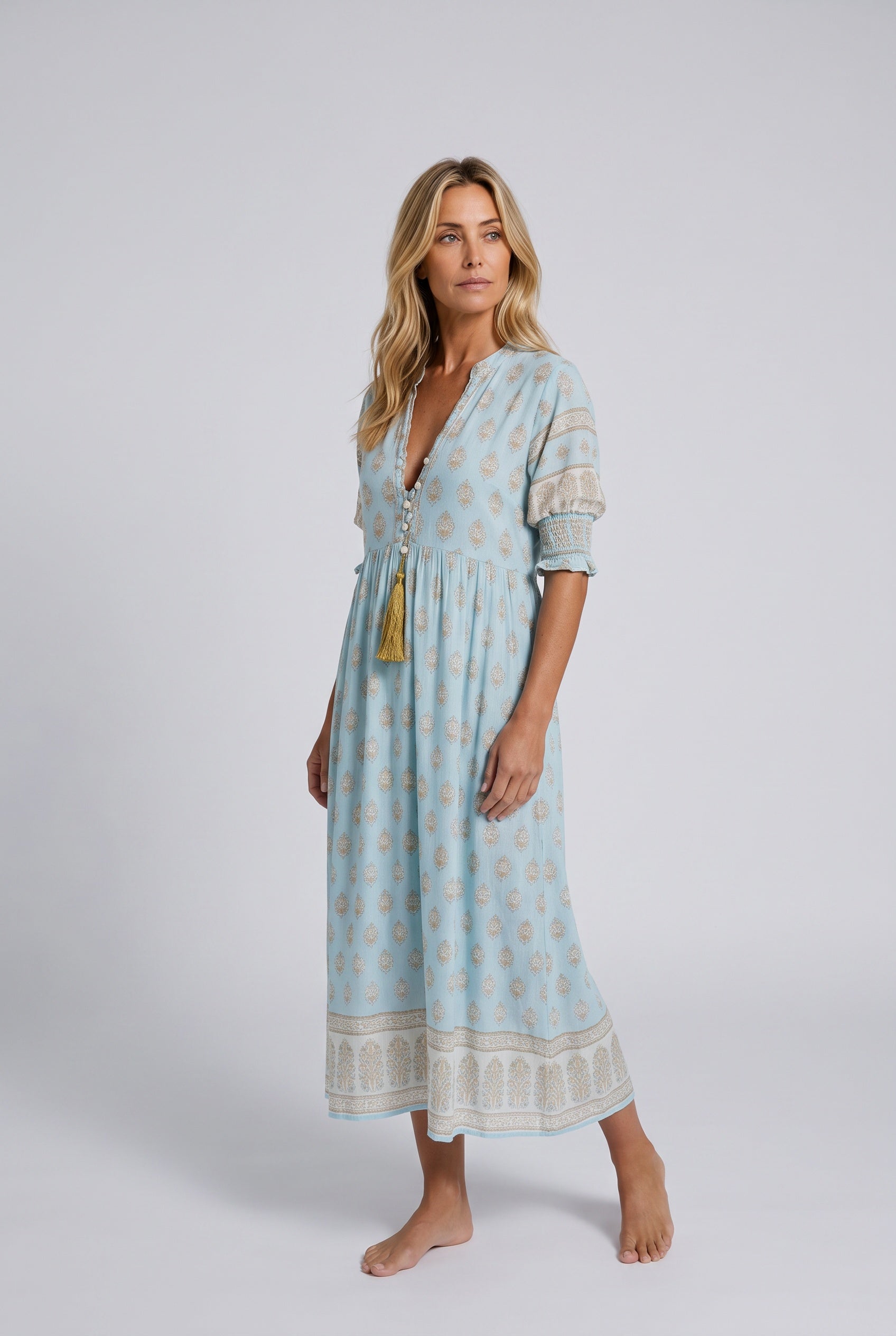 Isolde | Boho Pockets Midi Dress