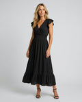 Clove | Ruffle Sleeve Smocked Waist Midi Dress
